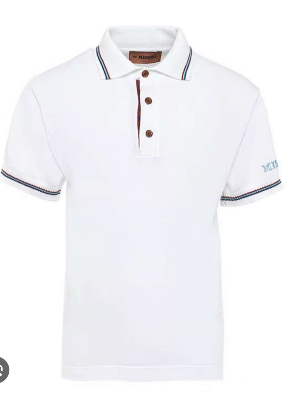 Missoni White Polo with Navy & Red Trim
